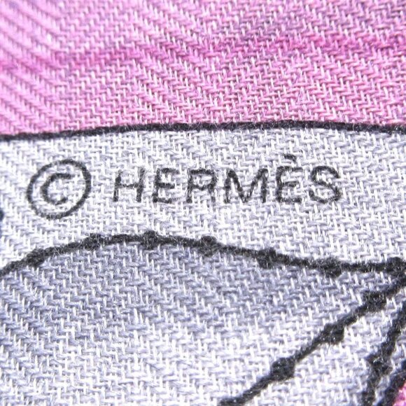 Auth HERMES Carre 140 - Gray Orange Multi Cashmere Silk Scarf - Picture 2 of 6